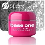 glitter 8 Sparkling Silver base one żel kolorowy gel kolor SILCARE 5 g